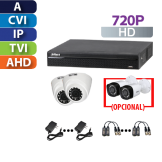 Kits de Cámaras con Grabador de    4 Canales  720P HD Dahua / ZKTeco